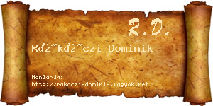 Rákóczi Dominik névjegykártya