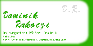 dominik rakoczi business card
