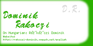 dominik rakoczi business card